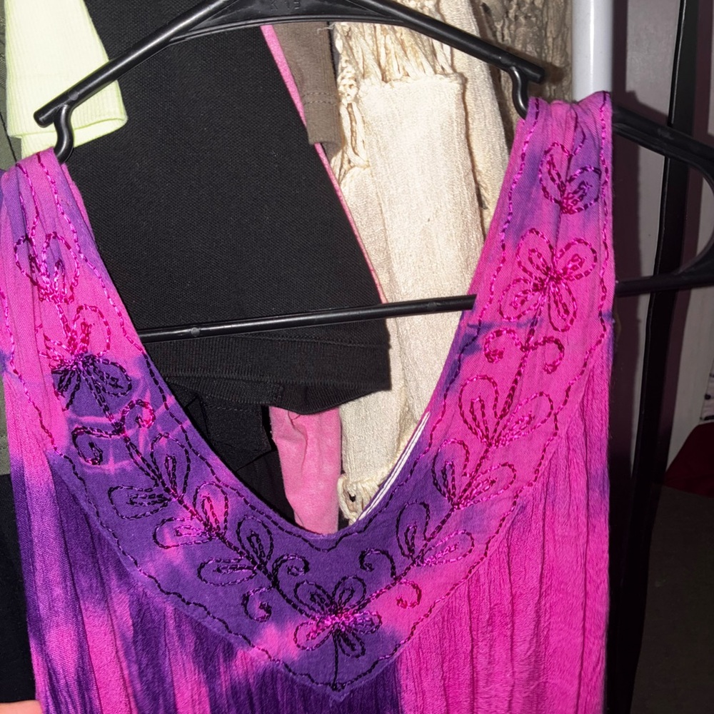 Jessica Taylor Pink and Purple Embroidered Dress